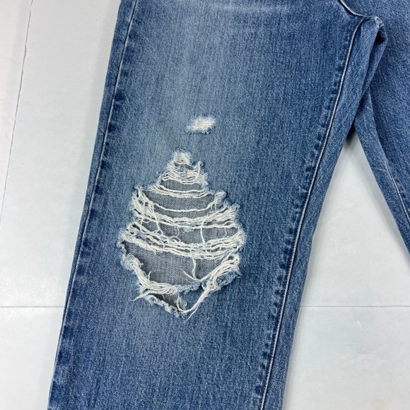 J Brand Jeans Women's 28 Tate Boyfriend Senska Destruct Blue Distressed Denim - Picture 3 of 16